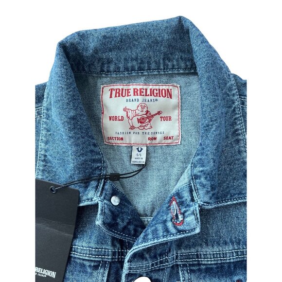 True Religion Jesse SN Trucker Jacket Storm Wash ( S ) - Picture 3 of 4